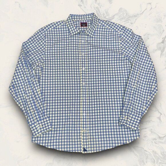 UNTUCKit Blue Yellow Long Sleeve Cotton Button Down Men’s Size XXL - Picture 1 of 6
